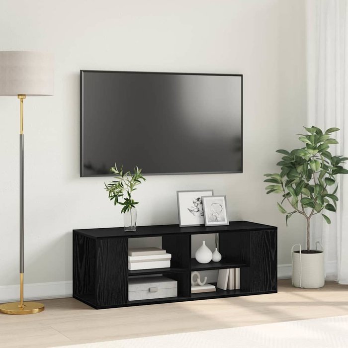 Mueble para tv montado en la pared roble negro 102 x 35 x 35 cm