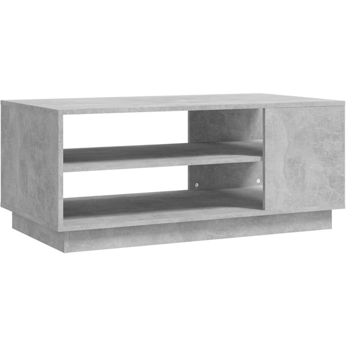 Mesa de centro de madera compuesta gris hormigón 102x55x43 cm - comfortxl