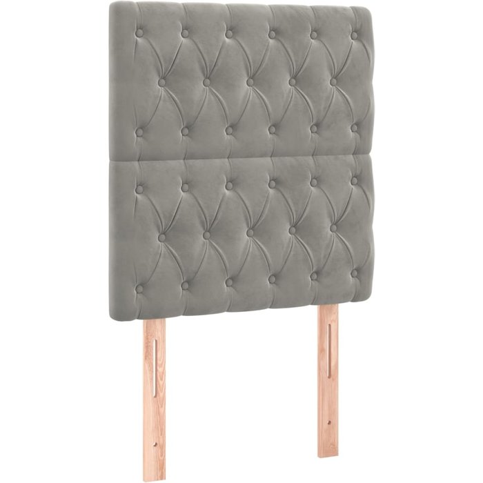 Cabecero cama - mueble cabecero de terciopelo gris claro 80x7x118/128 cm