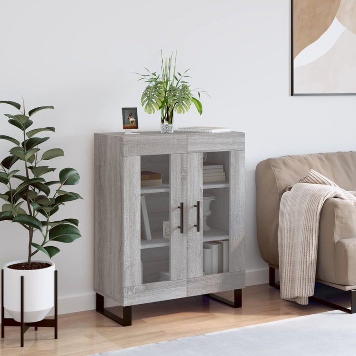Aparador de madera de ingeniería gris sonoma 69,5x34x90 cm - comfortxl