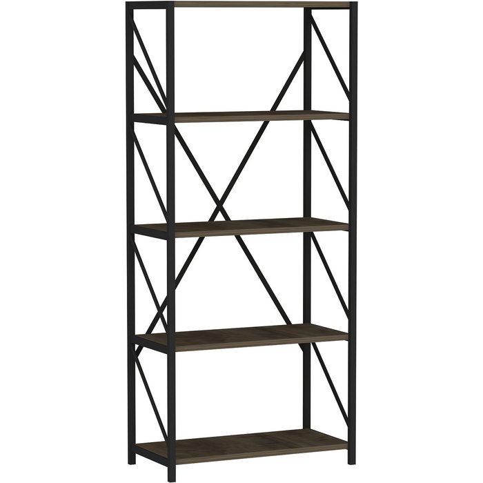 Wellhome librería 150x64x30 cm en marrón de madera