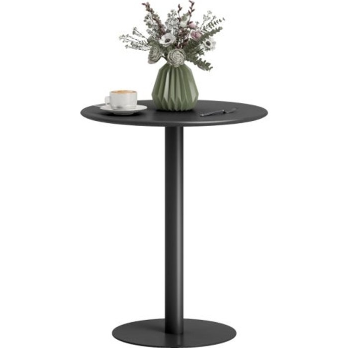 Mesa de comedor redonda acero negro, ø60x72cm, 15kg– comfortxl