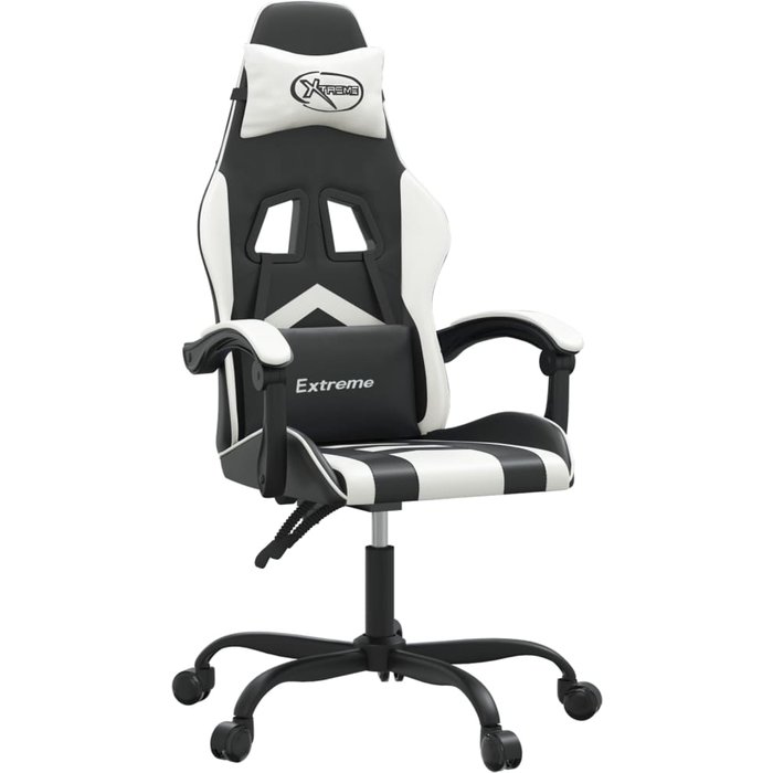 Silla gaming | silla de oficina cuero sintético negro y blanco cfw98595