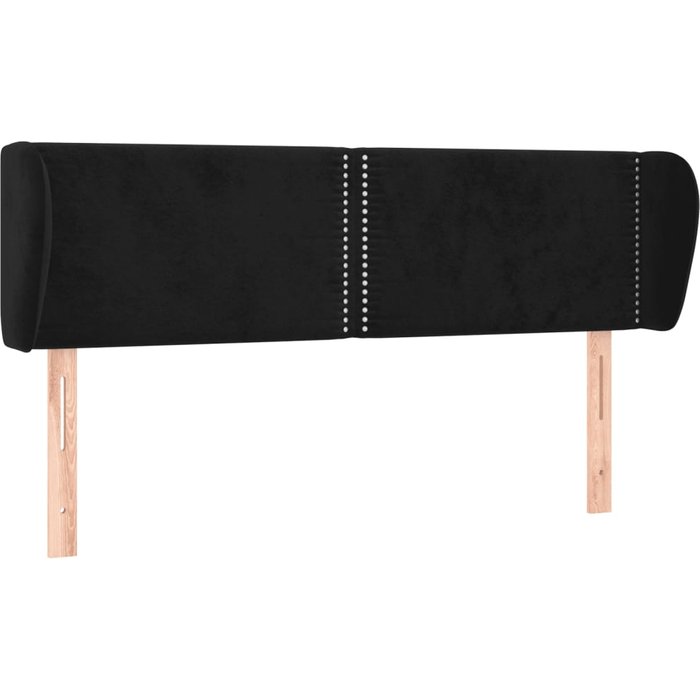 Cabecero cama - mueble cabecero de terciopelo negro 147x23x78/88 cm