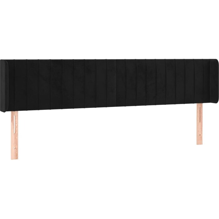 Cabecero cama - mueble cabecero de terciopelo negro 183x16x78/88 cm