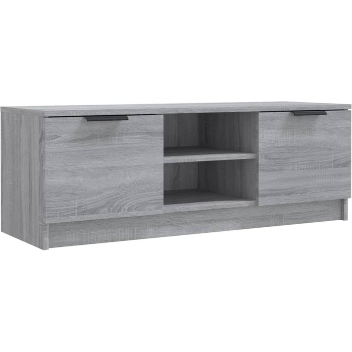 Mueble tv sonoma gris 102x35x36,5 cm madera contrachapada