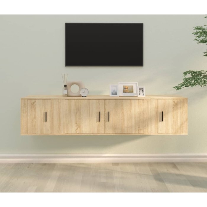 Vidaxl set de muebles para tv 3 pzas madera contrachapada roble sonoma