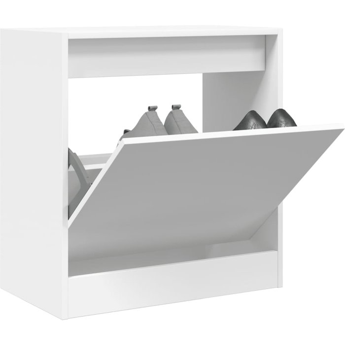 Zapatero blanco, 60x34x63,5 cm, madera de ingeniería.