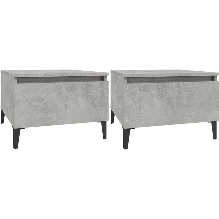 Mesas auxiliares 2 uds contrachapada gris hormigón 50x46x35 cm - comfortxl