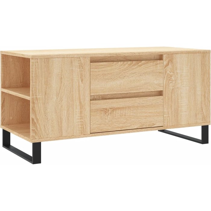 Mesa de centro madera de ingeniería roble sonoma 102x44,5x50 cm - comfortxl