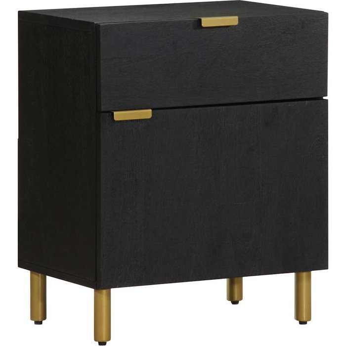 Mesita de noche madera de ingeniería negra 50x33x60 cm vidaxl