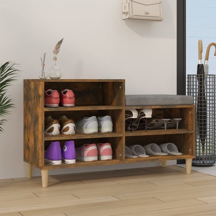 Zapatero roble ahumado 102x36x60 cm madera contrachapada