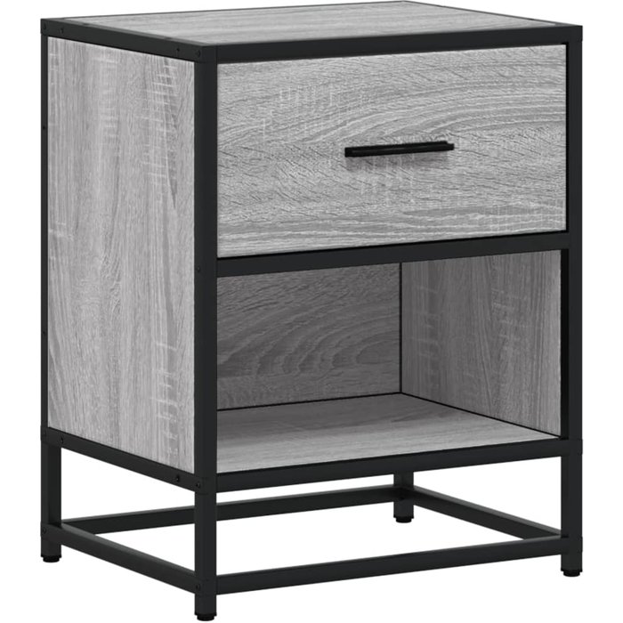 Mesita de noche de madera compuesta gris sonoma 40x31x50 cm - comfortxl