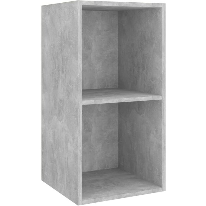 Mueble tv de pared aglomerado gris hormigón 37x37x72 cm
