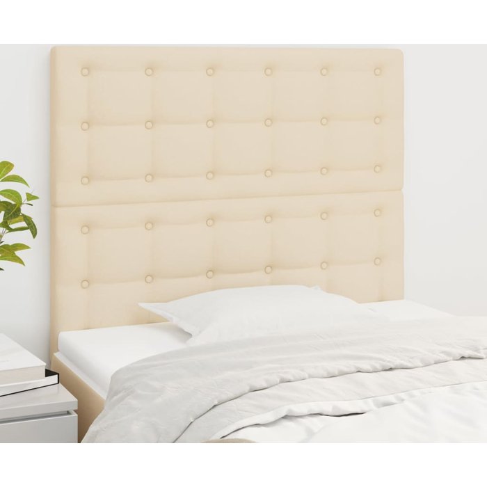 Cabeceros 2 uds crema 80x5x78/88 cm tela