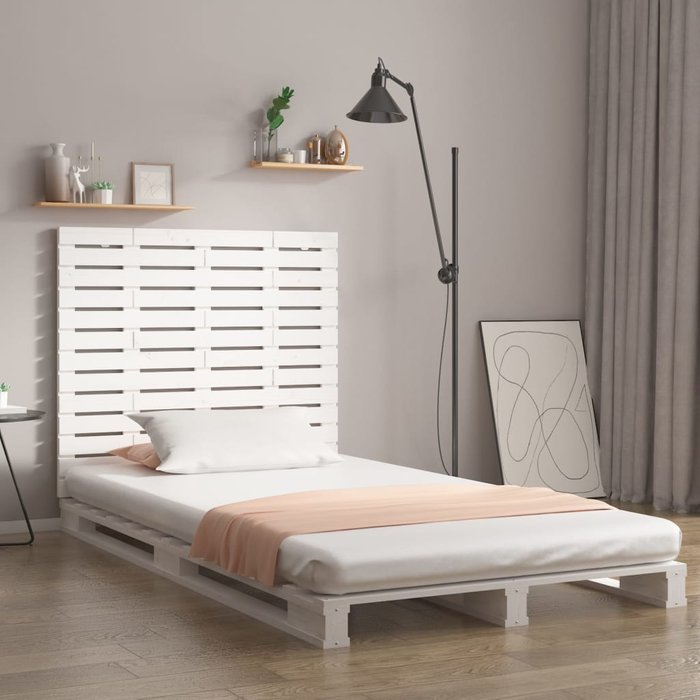 Vidaxl cabecero cama de pared madera maciza pino blanco 106x3x91,5 cm
