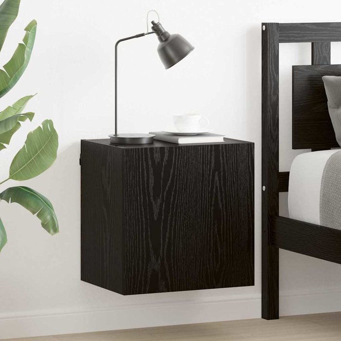 Muebles de tv de pared, 2 piezas, roble negro, 40,5x30x40cm