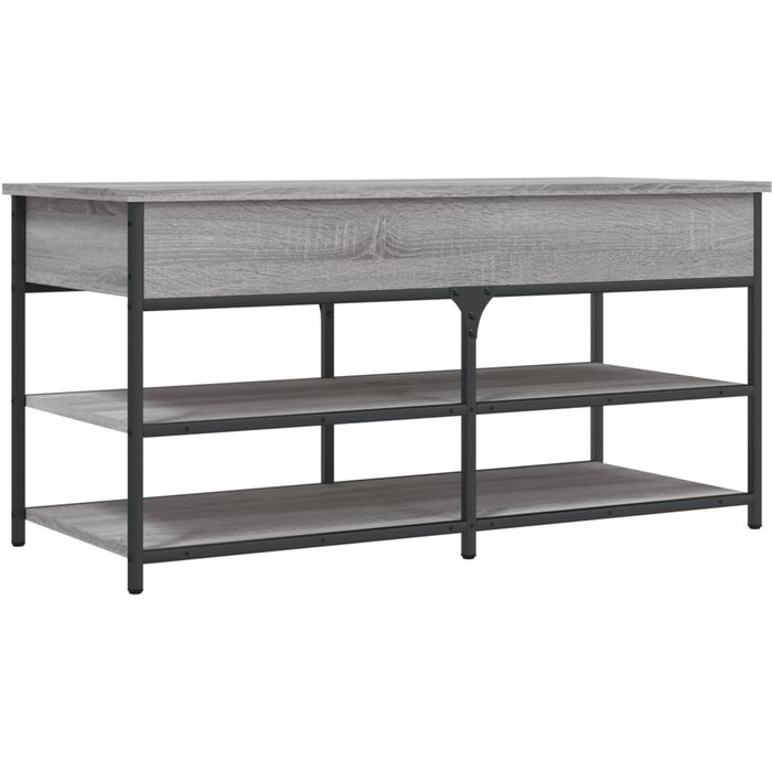 Banco zapatero madera de ingeniería gris sonoma 100x42,5x50 cm - comfortxl