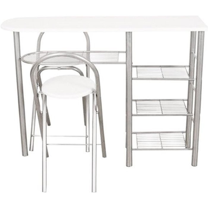 Tabla office blanca + 2 taburetes blanco