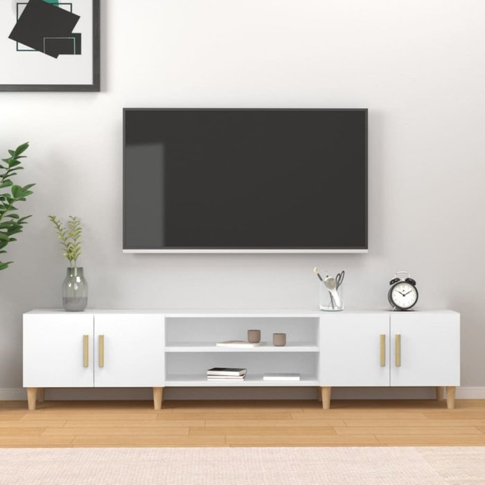Vidaxl mueble para tv madera contrachapada blanco 180x31,5x40 cm