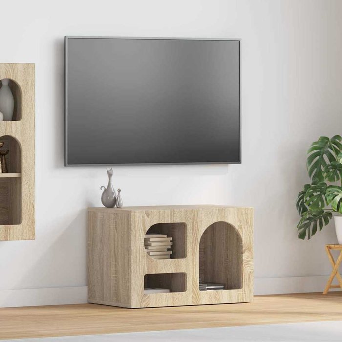 Mueble de tv de roble sonoma de 60 x 35 x 40 cm de madera de ingeniería