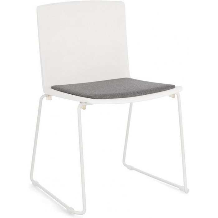 Silla de comedor en acero y polipropileno total white