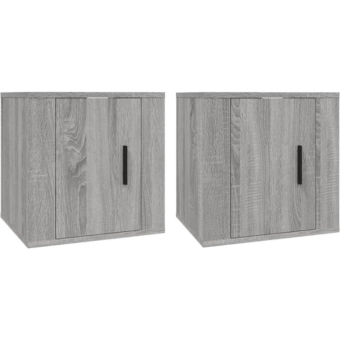 Mueble tv de pared de 2 piezas sonoma gris 40x34,5x40 cm