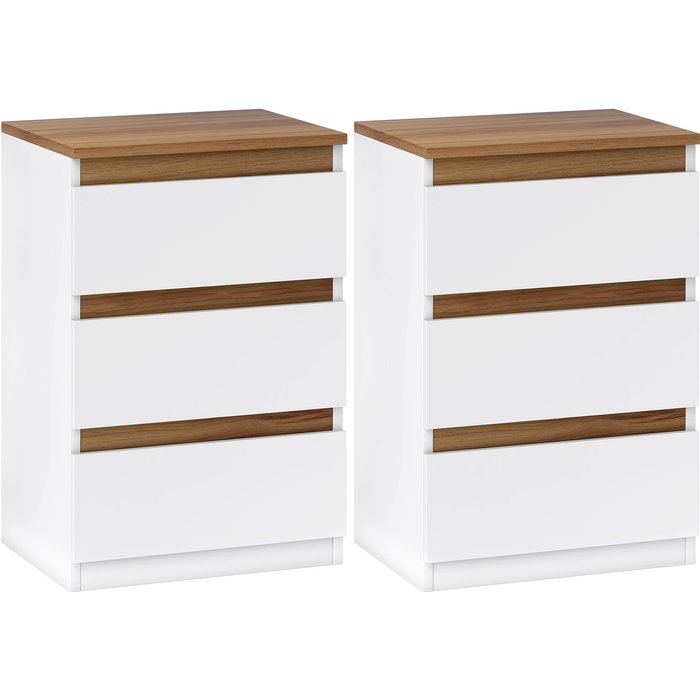 Mesitas de noche homcom mdf blanco 40x30x59.5 cm 831-995v01wt