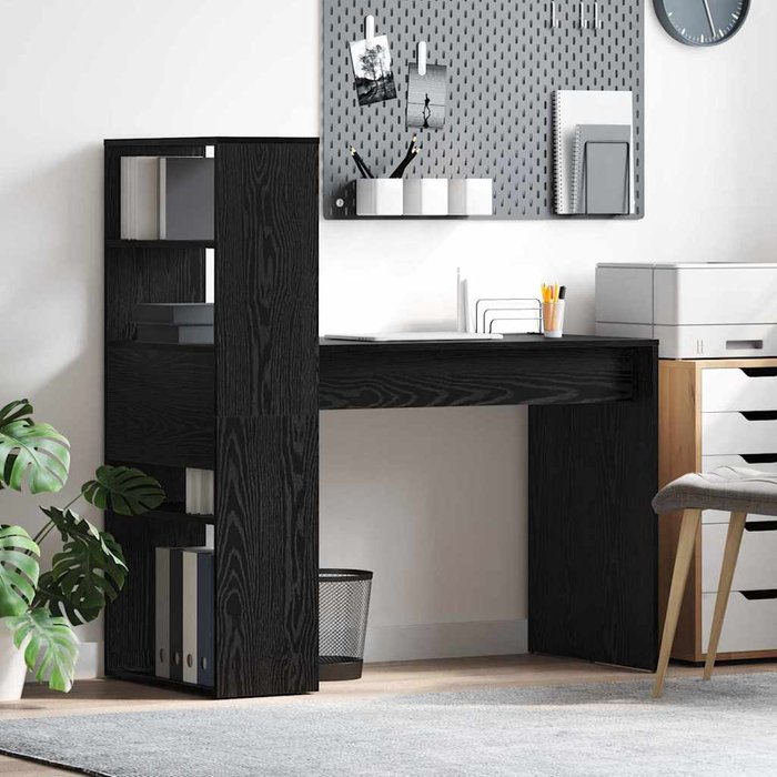 Maison exclusive - escritorio roble negro 113 x 54 x 120 cm madera de ingeniería