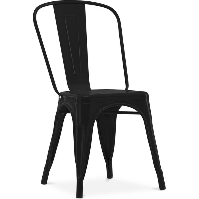 Silla industrial kalax de acero brillo reforzado - gama alta-color negro