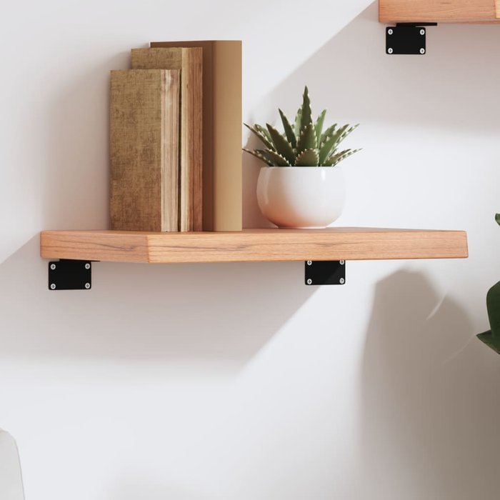 Estante pared madera roble tratada marrón claro 40x30x(2-4) cm- comfortxl