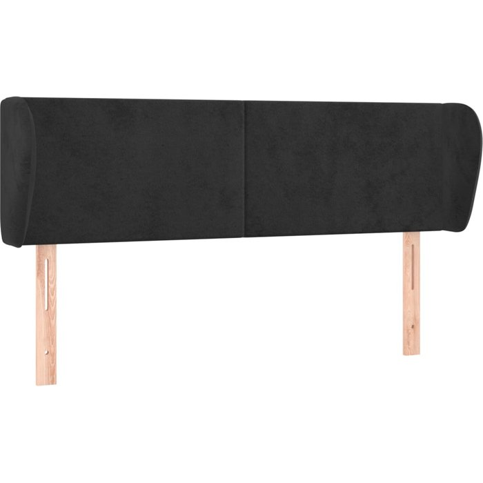 Cabecero de terciopelo negro 147x23x78/88 cm - comfortxl