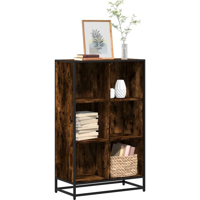 Librería de roble ahumado, 65,5 x 33 x 107,5 cm, madera de ingeniería. - pangivo