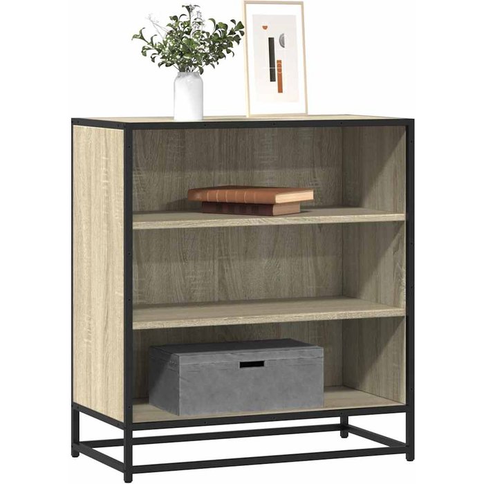 Maison exclusive - aparador madera ingeniería y metal roble sonoma 68x35x76 cm