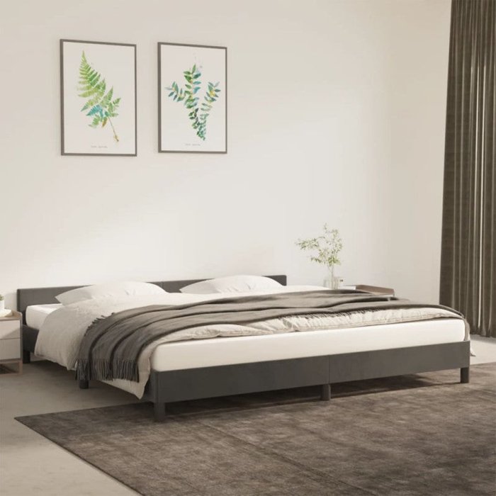 Estructura cama sin colchón terciopelo gris oscuro 200x200 cm vidaxl