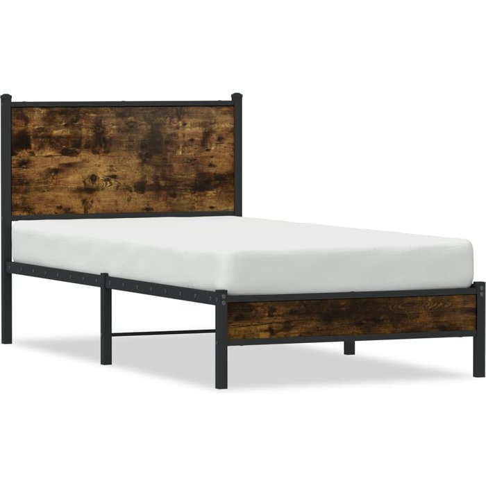 Maison exclusive - estructura de cama sin colchón metal roble ahumado 90x200 cm