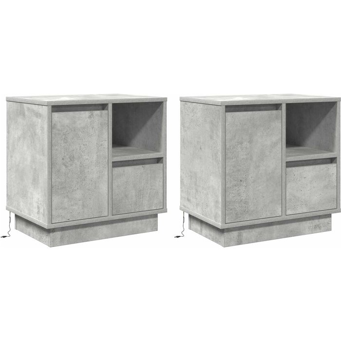 Maison exclusive - armario de noche 2 pcs gris concreto 50 x 34,5 x 50 cm.