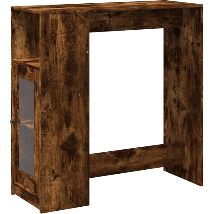 Mesa alta bar con estantes roble ahumado 101x40x103,5 cm