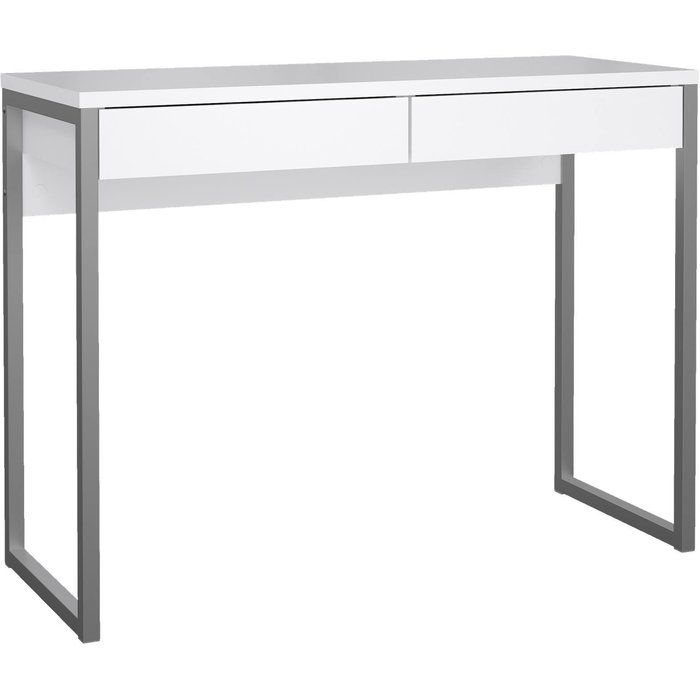 Wellhome escritorio alto tormes con 2 cajones 101x40x76 cm color blanco brillo