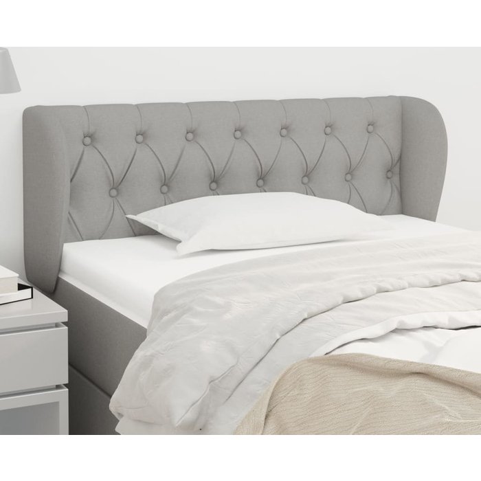 Cabecero de tela gris claro 103x23x78/88 cm