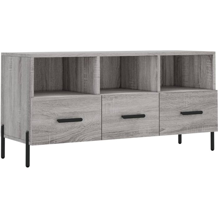 Mueble de tv madera de ingeniería gris sonoma 102x36x50 cm - comfortxl