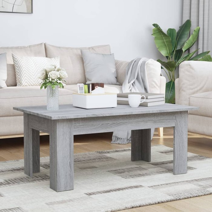 Mesa de centro sonoma gris 100x60x42 cm madera contrachapada
