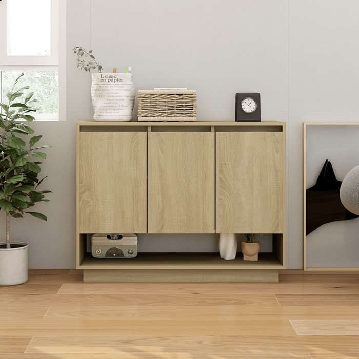 Aparador roble sonoma 97x31x75 cm aglomerado