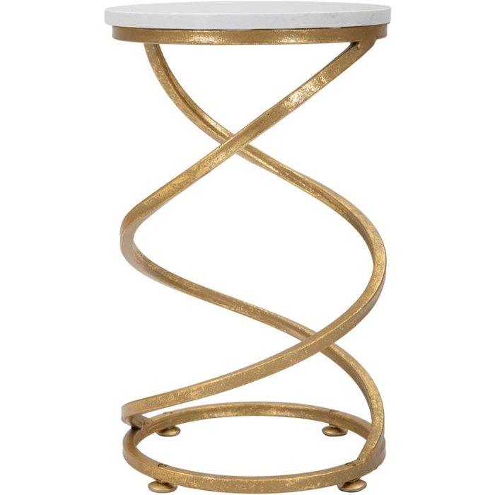 Mesa auxiliar espiral de metal dorado ø cm 27,5x47,5