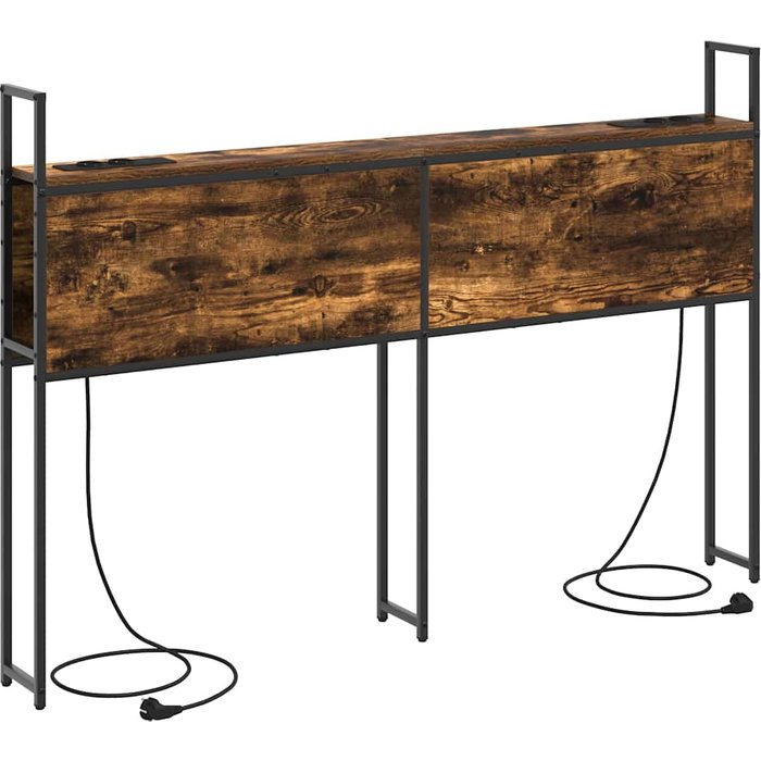 Cabecera de almacenamiento con cabecera roble ahumado 140 cm