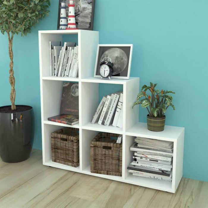 Librería/estantería de 107 cm, color blanco