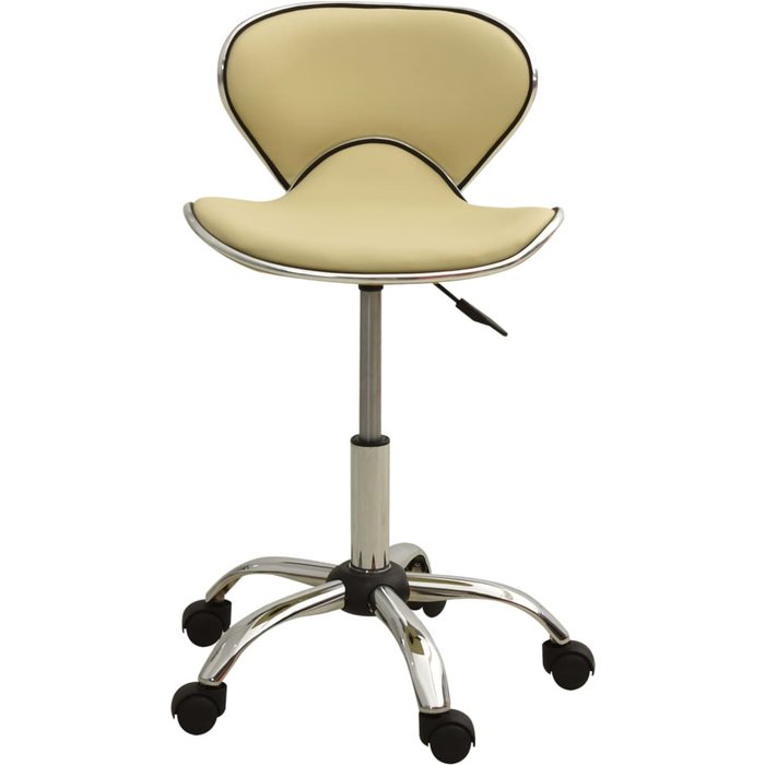 Silla de oficina | sillón oficina de cuero sintético crema cfw108455