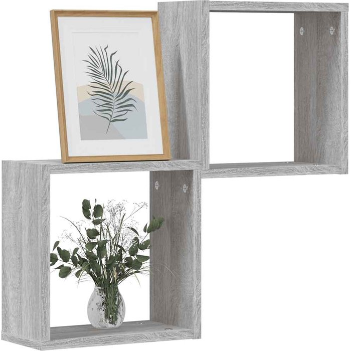 Maison exclusive - estantes cubo de pared 2 unidades gris sonoma 30x15x30 cm