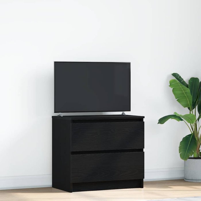 Mueble de tv negro 60x35x54 cm madera de ingeniería