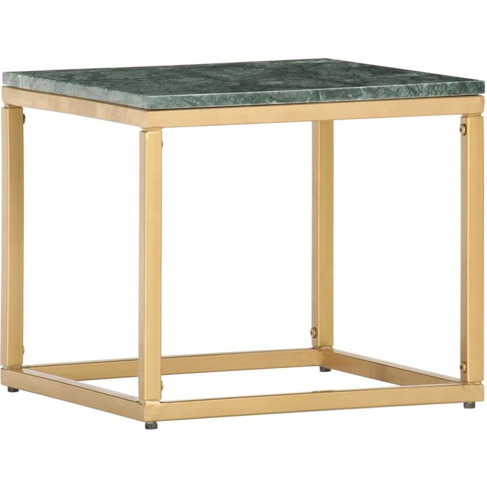 Mesa de centro verde 40x40x35 cm textura auténtica piedra y mármol